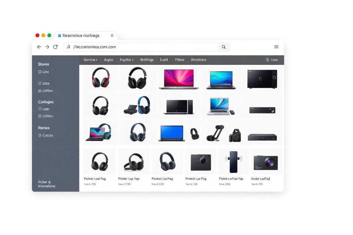 Concept electronics ecommerce store with product grid and category filters